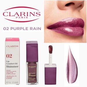 💜 Clarins Lip Comfort Oil Shimmer # 02 Purple Rain 7ml/0.2oz - New in Box